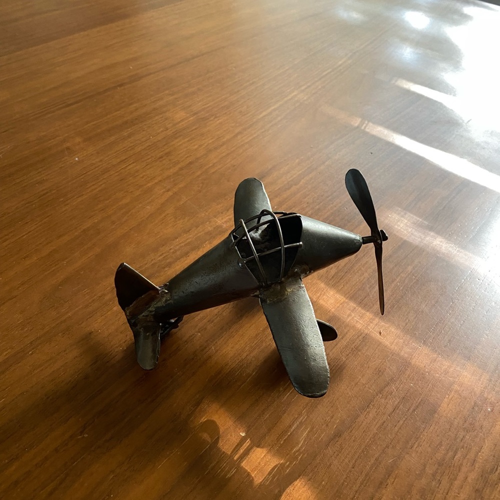 Vintage Whimsicle Metal Art Airplane